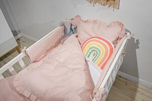 Lanena posteljina za krevetić DUSTY PINK, vel. M