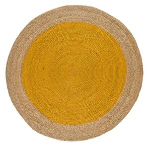 Senf žuto-u prirodnoj boji okrugli tepih ø 90 cm Mahon – Universal