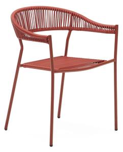Ciglaste blagovaonske stolice u setu 4 kom od umjetnog ratana Futadera – Kave Home