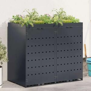Skladištenje kanti za 2 kante Antracit 136 x 77 5 x 121 5 cm - Antracit 2 Vrh za saksiju
