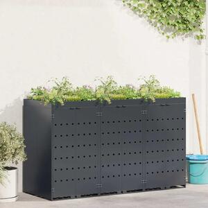 Skladištenje kanti za 3 kante Antracit 204 x 77 5 x 121 5 cm - Antracit 3 Vrh za saksiju