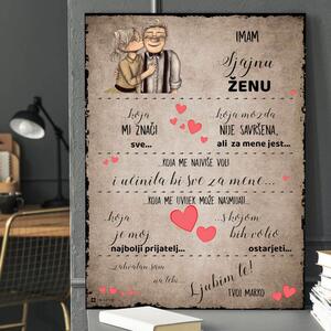 Poklon za ŽENU - slika izraza ljubavi. Šaljemo u roku od 24 sata
