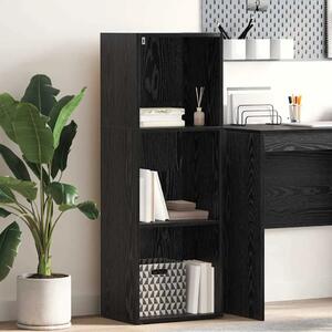 Polica 3 razina 40 x 30 x 114 cm Konstruirano drvo Crni hrast - Crni hrast 114 cm 40 cm