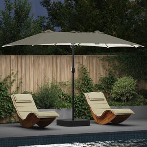 Vrtni suncobran Pijesak i antracit 385 x 209 x 244 cm Poliester - Pijesak