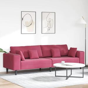 Sofa Vinska crvena 250 x 77 x 76 cm Baršun - boja crnog vina bez otomana