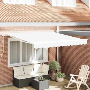 Povlačiva tenda Bijela 350 x 250 cm Poliester i aluminij - Bijela 350 x 250 cm s bijelim okvirom