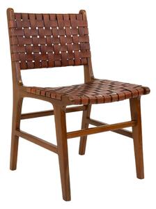 Smeđe blagovaonske stolice u setu 2 kom od masivne tikovine Perugia – House Nordic