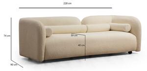 Krem sofa 228 cm Victoria – Artie