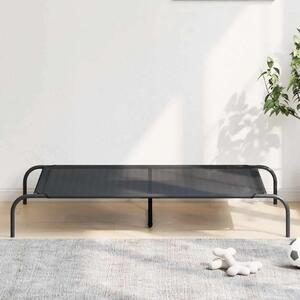Povišeni krevet za pse crni 130x80x20 cm tekstil i čelik - Crna 130 x 80 cm Tekstilen Crna