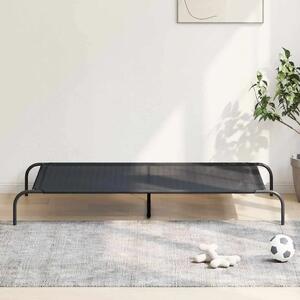 Povišeni krevet za pse crni 150x90x20 cm tekstil i čelik - Crna 150 x 90 cm Tekstilen Crna