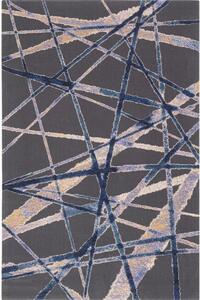 Tamno plavi vuneni tepih 100x180 cm Sticks – Agnella