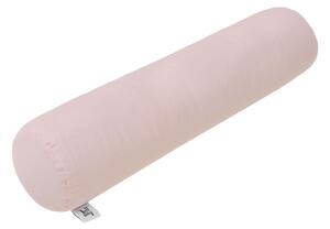 Ružičasti laneni jastuk u obliku valjka DUSTY PINK 14 x 55 cm