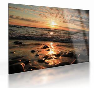 Staklena slika - Zalazak sunca na oceanu (70x50 cm)