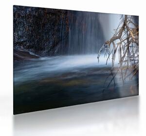 Staklena slika zimske lagune (70x50 cm)