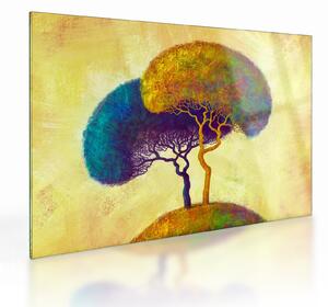 Staklena slika - Drveće na brdu (70x50 cm)