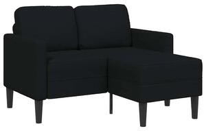 Sofa 2-sjed s ležaljkom u obliku slova L crna tkanina 125 cm - Crna Crna