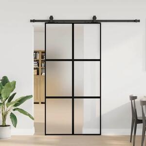 Klizna vrata s priborom crna 102 5 x 205 cm kaljeno staklo - Crna i mat 102.5 x 205 cm (200 cm sliding rail) 1 Mreže 4 x 2