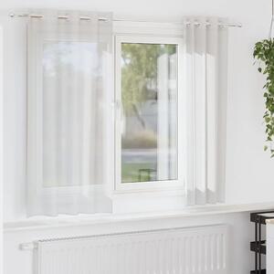 Voile zavjese s ušicama 2 kom bijele - Bijela 140 x 175 cm 1 s ušicama