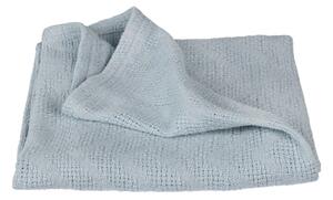 Plava pletena deka za bebe od organskog pamuka 80x80 cm Lil Planet – Roba