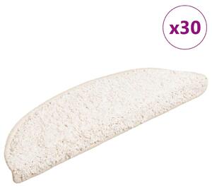Prostirke za stepenice 30 kom 56x17x3 cm bijele poluokrugle - Bijela 56 x 17 x 3 cm 30 Bijela