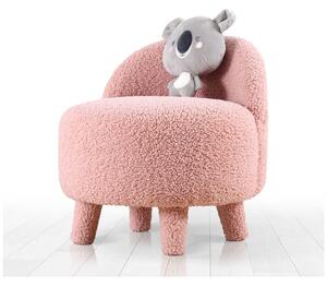 Svijetlo ružičasta dječja fotelja od bouclé tkanine Moouv – Artie