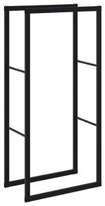 Stalak za drva crni 55x30x116 cm čelik - 55 x 30 x 116 cm