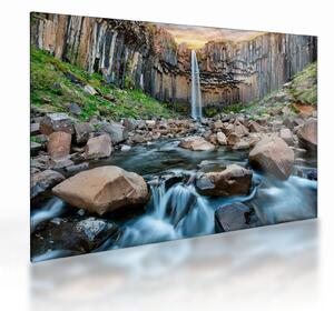 Staklena slika - Slap Svartifoss, Island (70x50 cm)