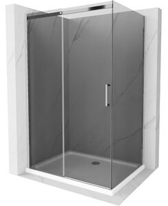 Mexen Omega klizna i brodsdki tuš kabina 100 x 90 cm, grafit, krom + Flat, bijeli - 825-100-090-01-40-4010