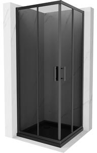 Mexen Rio kvadratna tuš kabina 80 x 80 cm, grafit, crna + Flat tuš kada, crna - 860-080-080-70-40-4070B