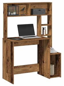 Radni stol s policama boja drva 100x45x140 cm konstruirano drvo - Staro drvo Staro drvo