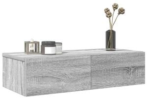 Zidna polica s ladicama siva sonoma 60x26 5x15 cm - Sivi hrast sonoma 60 x 26.5 x 15 cm 1 1