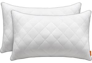 Set od 2 dvostrana jastuka, perivi u perilici, 74 x 48 cm, bijeli | SONGMICS