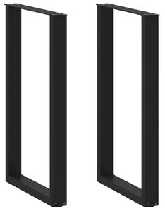 Noge za barski stol U-oblika 2 kom Crne 60 x (100-101) cm Čelik - Crna 60 x (100-101) cm 2 1