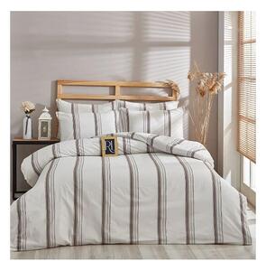 Smeđo-bež pamučna posteljina za bračni krevet/za produženi krevet 200x220 cm – Mila Home