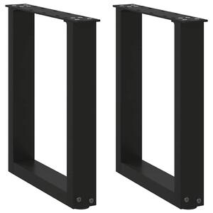 Noge za klub stolić U-oblik 2 kom Crne 38 x (42-43) cm Čelik - Crna 38 x (42-43) cm 2 1