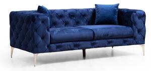 Tamno plava baršunasti sofa 197 cm Como – Artie