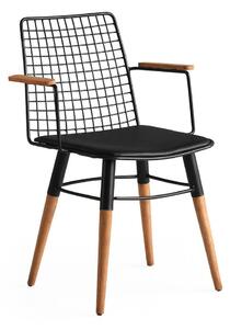 Crne metalne blagovaonske stolice u setu 2 kom Trend – Kalune Design