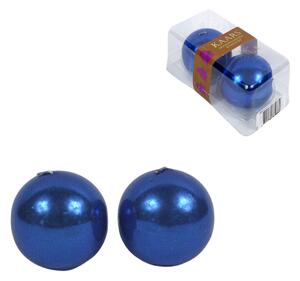 Set od 2 kuglastih svijeća CANDLE BALL BLUE 4,5 cm plave boje