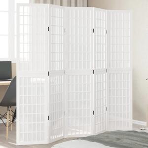 Paravan - Sobna pregrada s 5 panela bijela od masivnog drva paulovnije - 40 x 180 cm 1 5 40 x 180 cm