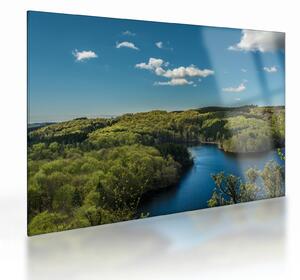 Staklena slika - Jezero u šumi (70x50 cm)