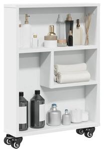 Uska kolica za pohranu bijela 48x13x68 cm od konstruiranog drva - Bijela 1 Bijela