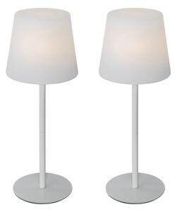 Set van 2 tafellampen wit oplaadbaar 40 cm IP54 - Jude
