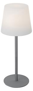 Punjiva stolna svjetiljka siva s LED i prigušivačem IP54 - Jude