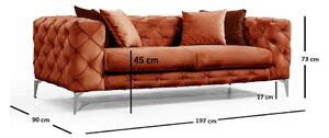 Narančasta baršunasti sofa 197 cm Como – Artie