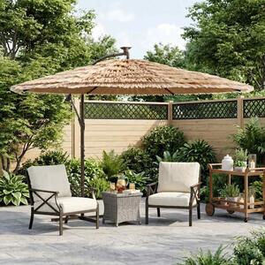 Vrtni suncobran LED s čeličnom šipkom smeđi 269x269x235 cm - 269 x 269 x 235 cm 1 269 x 269 x 235 cm