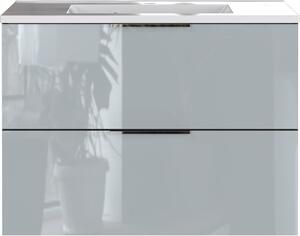 Sivi donji viseći ormarić s umivaonikom 81x61 cm Vasio - Germania