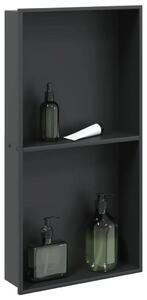 Niša za tuš mat crna 32x62x9 cm nehrđajući čelik - Crna Crna