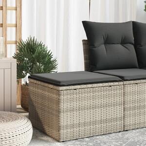 Vrtni tabure s jastukom svijetlosivi 55x55x37 cm od poliratana - Svjetlosiva 1 sa spremištem i torbom Svjetlosiva