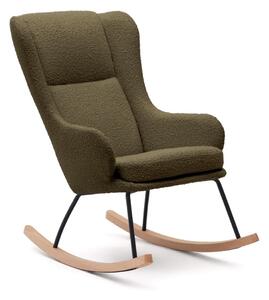 Zelena fotelja za ljuljanje od bouclé tkanine Maustin – Kave Home