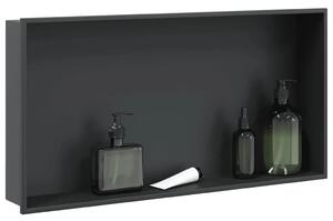 Niša za tuš mat crna 62x32x9 cm nehrđajući čelik - Crna Crna